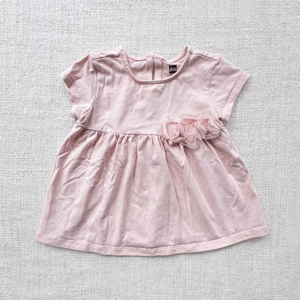 Tea Collection Pink Top EUC 18-24mo